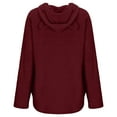 thumbnail image 4 of TIMIFIS Womens Hooded Button Collar Drawstring Hoodies Pullover Sweatshirts Casual Long Sleeve Tops Shirts with PocketsFall, 4 of 6