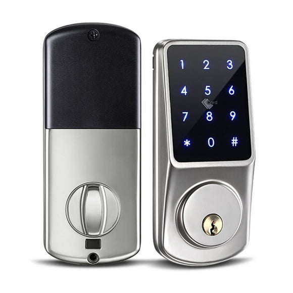 Door Lock, Tuya Smart Home Lock With APP Remotely Biometric Finrprint Smart Card Password Key Unlock Electronic Door Lock For Home ,Easy to Install