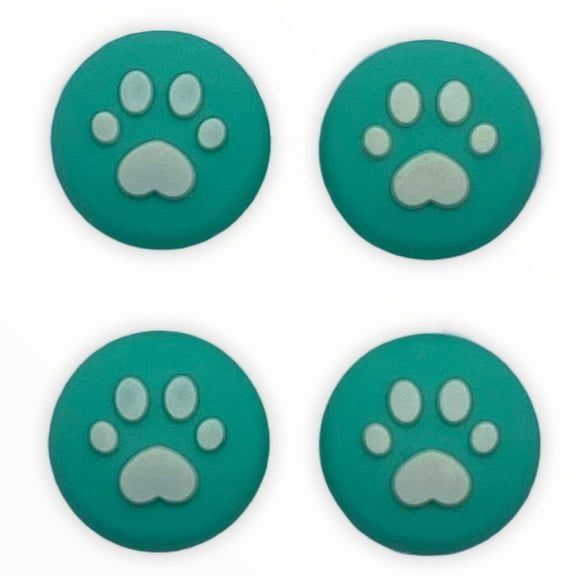 JenDore Teal & Cream 4Pcs Paw Silicone Thumb Grip Caps for Nintendo Switch