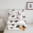 thumbnail image 5 of Homewish Cartoon Dachshund Dog Twin Comforter Sets,Cute Flowers Bedding Set,White,Reversible,2 Pieces,1 Comforter and 1 Pillowcase, 5 of 7
