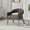 Coffee, variant on Modern Accent Armchair with Weathered Rubberwood Legs, Barrel Dining Chair with Hollow-Out Back, PU Upholstered Chair for Living Room Bedroom Cafes Dining Room Reception, Gray