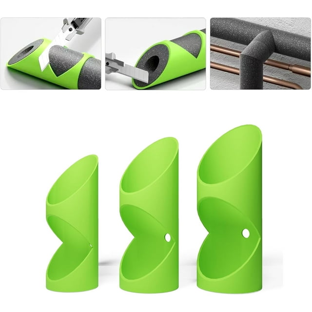 3PCS Small Size Foam Pipe Insulation Cutter Tool, Cutting Guide Clip Jig 3 Sizes for Homes, Industries and Commercial Places, Versatile Foam Pipe Insulation Cutter Fixture 15mm, 22mm, 28mm