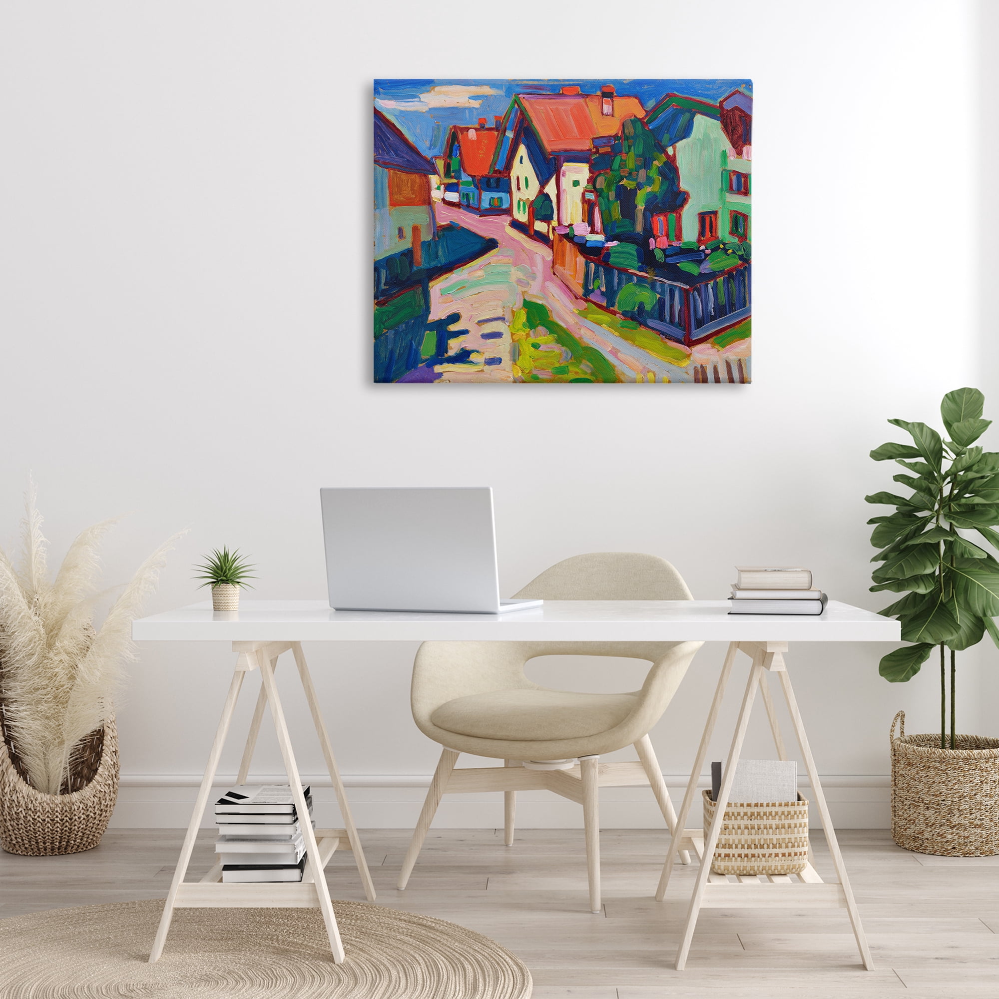 Stupell Industries Kandinsky Murnau Landscape Scenic & Cityscapes Painting Wrapped Canvas Art Print Wall Art, 40 x 30