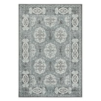 Luxee Designs Alexandria Bordered Pattern 2X6 Runner Rug for Entryway Indoor Boho Rugs - Blue