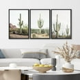 thumbnail image 4 of IDEA4WALL Framed Canvas Print Wall Art Set of 3 Desert Landscape Art, Southwest Cactus Prints, Botanical Floral Wall Decor, Nature Wilderness Modern Artwork for Bedroom - Black 24"x36"x3, 4 of 5