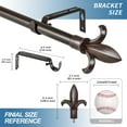 thumbnail image 5 of Urbanest Cast Forged Iron Curtain Rod with Fleur de Lis Finials – Heavy-Duty Decorative Designer Drapery Rod, Adjustable Metal Window Rod Set, 3/4" Diameter, 84" to 120", Oil-rubbed Bronze (ORB), 5 of 5