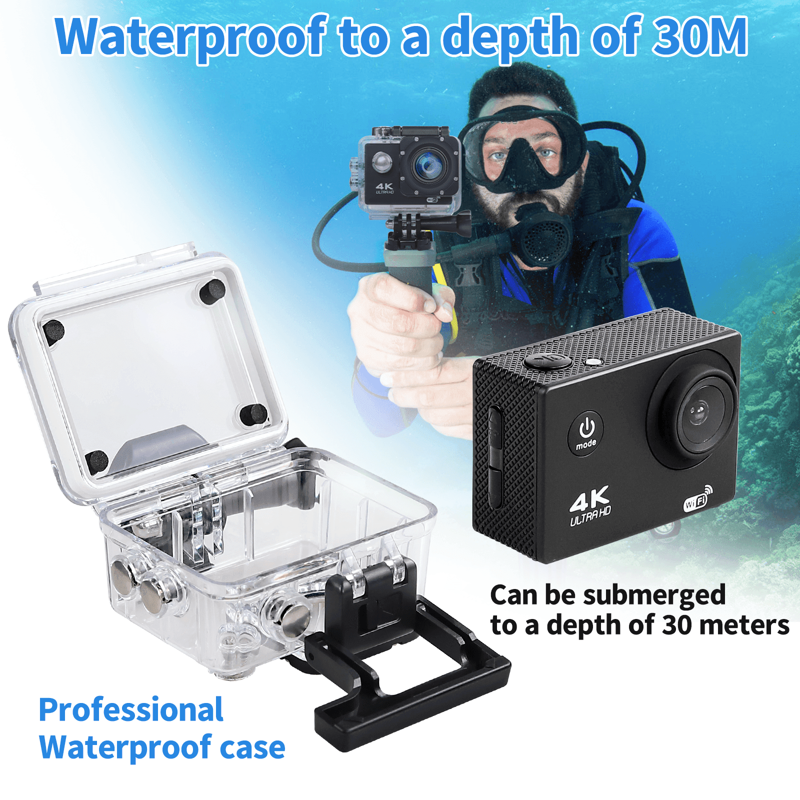 4K Action Camera Sport Video Underwater Camera Wifi Remote For Waterproof