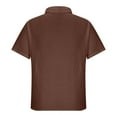 thumbnail image 5 of Wyobmus Mens Button Down Shirt Lightweight Loose Short Sleeve Layflat Collar Shirt Summer Loose Beach Resort Tops S-5X,Brown, 5 of 6
