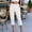 #0448-White, variant on Cargo Capri Pants for Women High Waisted Relaxed Fit Elastic Plain Waist Casual Capris Trousers Cropped Pants