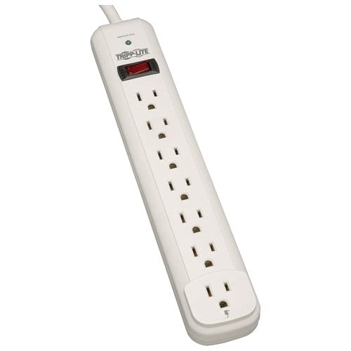 Tripp Lite TLP712 7 Outlets 12 ft. Cord 1080 Joules Protect It Surge Protector - Light Gray