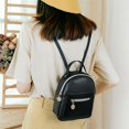 thumbnail image 2 of Mochila pequeña de PU a la moda para mujer, Bolso pequeño para teléfono móvil, bandolera escolar para niñas Fivean unisex, 2 of 2