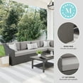thumbnail image 4 of Martha Stewart Indoor-Outdoor Modular Patio 6-Seat Sectional Sofa in Gray Rattan Wicker with Gray All-Weather Cushions, 4 of 11