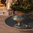 thumbnail image 4 of Salouo Owl Globe Sculpture Christmas Tree Skirt 30" Farmhouse Christmas Decorations Snowman Xmas Tree Skirt Tree Mat for Holiday Party Decor, 4 of 8