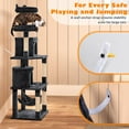 thumbnail image 6 of PRZL Cat Tree, 70.5in Climbing Tower for Indoor Cats, Multi-Level Kitten Condo with Scratching Post, Pet Activity Center w/Plush Perches & Hammock & Dangling Ball, Black, 6 of 18