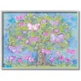 thumbnail image 1 of The Kids Room by Stupell Pastel Butterfly Tree Gray Framed Wall Art, 16x20, Multi-Color, 1 of 7