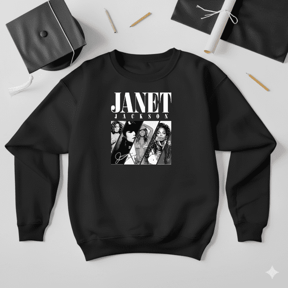 90s Janet Jackson Vintage Music Tour Retro Pop Star Fan Graphic Sweatshirt V50284, up to size 5XL
