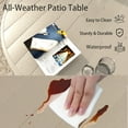 thumbnail image 5 of Outdoor Round Patio Dining Table for 6-7, Weather-Resistant Metal Dining Table with Adjustable Umbrella Hole for Deck Lawn Garden, Sandstone Finish, 5 of 9