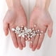 thumbnail image 5 of Tocado Levamdar Hojas Flores Vid Cristal Novia Plateado, 5 of 7