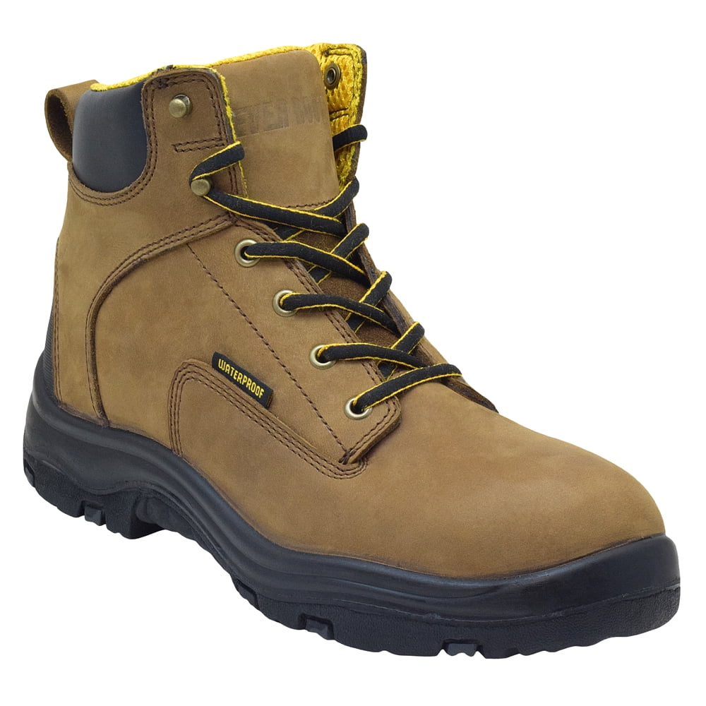 EVER BOOTS Ultra Dry Mens Premium Leather Waterproof Work Boots Insulated Rubber Outsole 