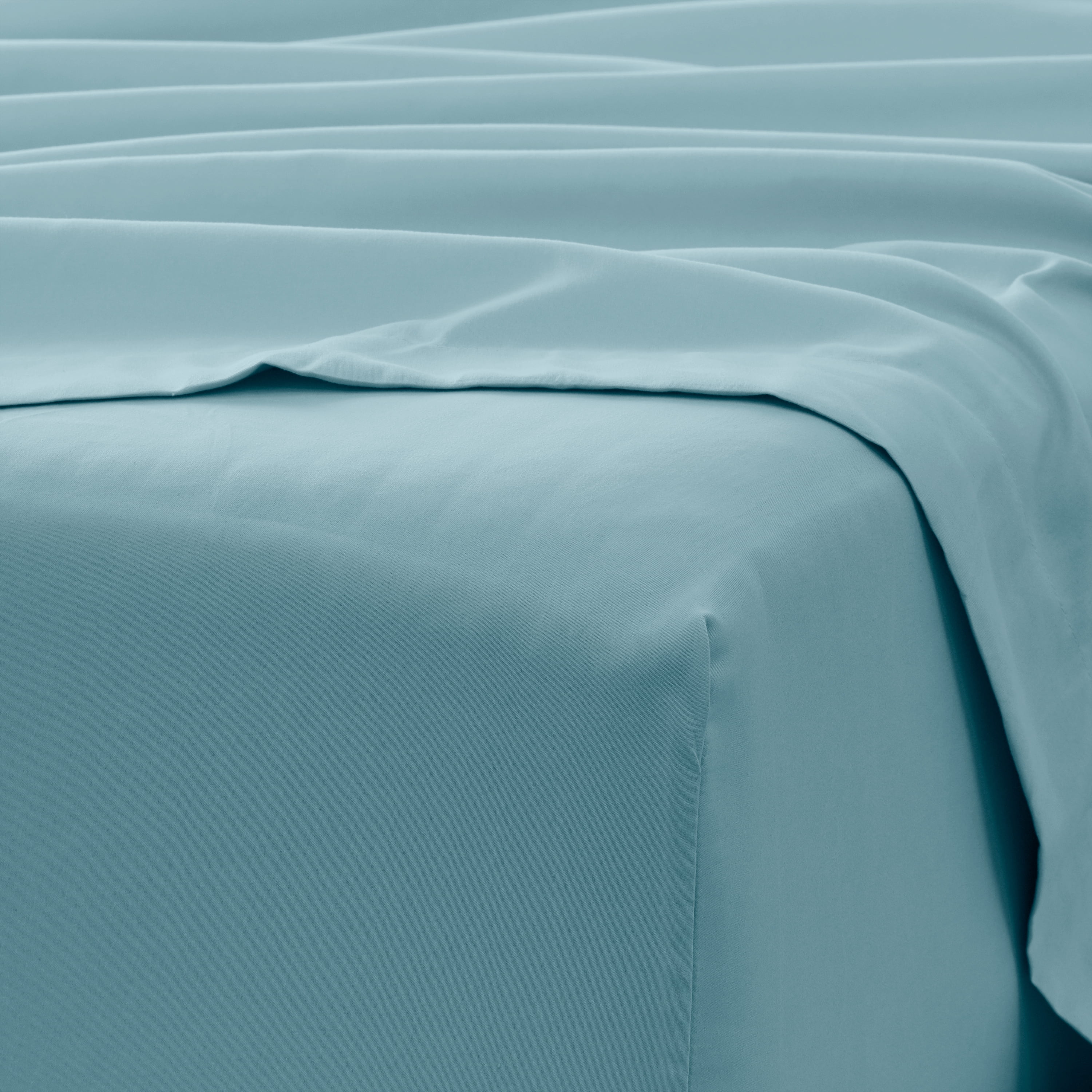 Noble Linens 4 Piece Solid Microfiber Bed Sheet Set, Ocean, California King