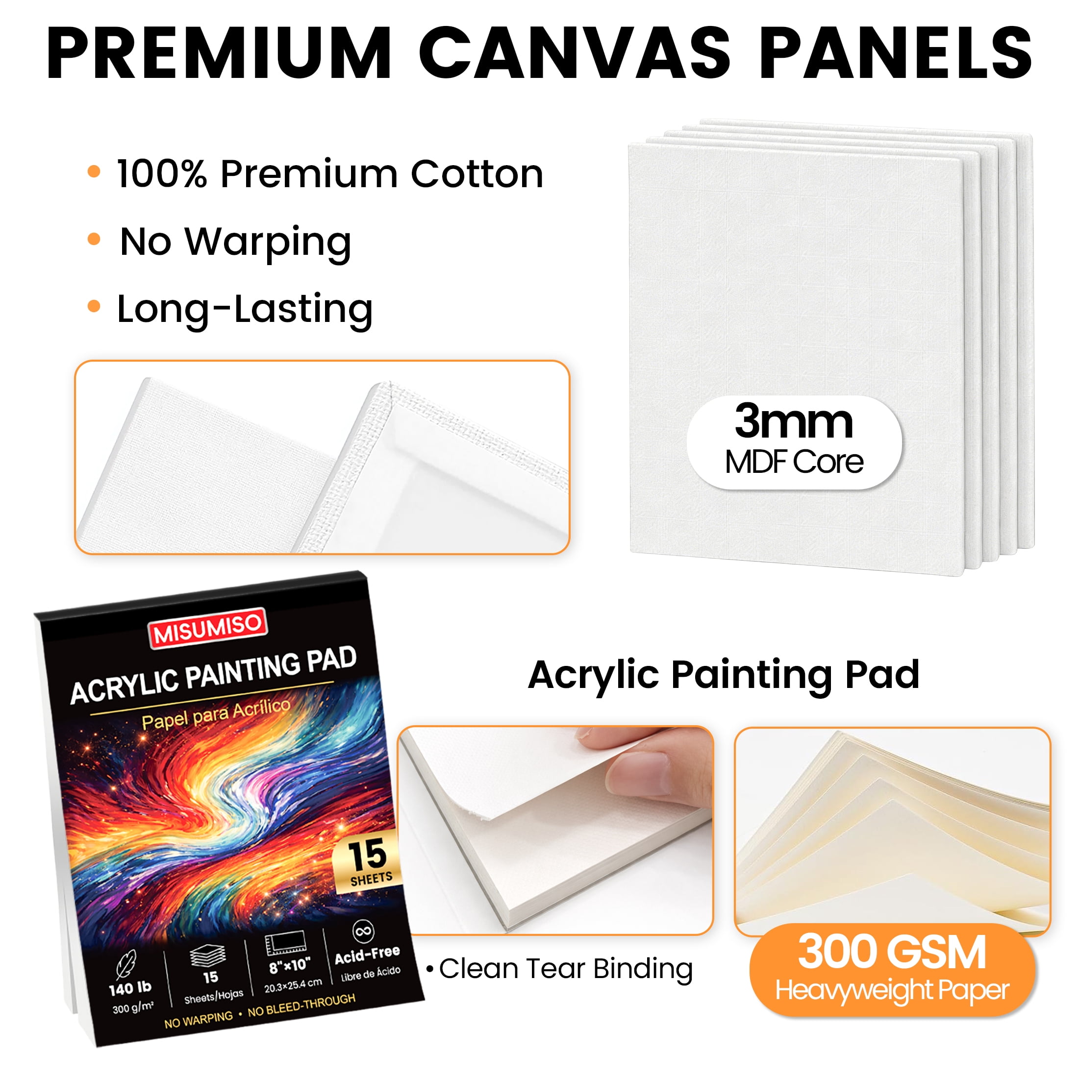 MISUMISO Acrylic Paint Kit for Beginners, 24 Colors Art Set with Canvas, Brushes & Easel