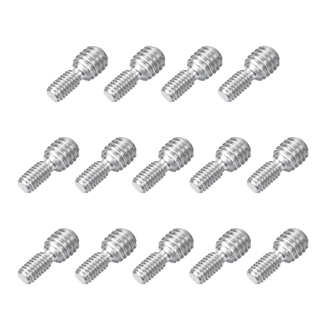 Uxcell Lot de 14 M4x8mm à M6x6mm Double Extrémité Tige Filetée en Acier Inoxydable 304