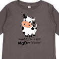 thumbnail image 4 of Inktastic Sorry, I'm a Bit MOOdy Today Cute Cow Pun Boys or Girls Long Sleeve Toddler T-Shirt, 4 of 5