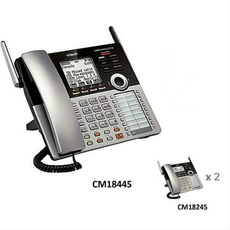 VTech CM18445 4-Line Small Business Phone with CM18245 2 Cordless (Best 2 Line Business Phone)