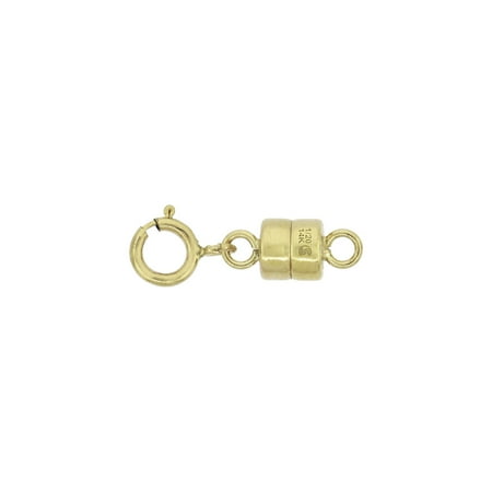 Rings Leaf Clasp - 14k Gold-filled 4 mm Magnetic Clasp Converter for Light Necklaces USA, Square Edge 5.5 mm Spring Ring