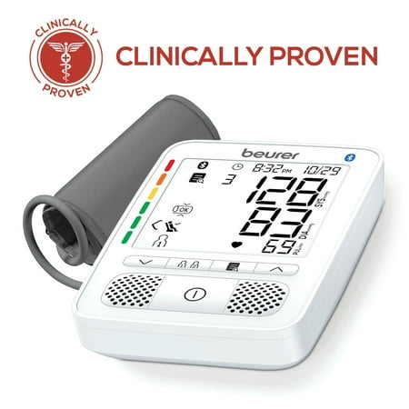 Beurer Premium 800 Blood Pressure Monitor with Bluetooth and Speaker, FSA & HSA Eligible, Talking Function, Stores 240 Readings for 2 Users, Wide-Range Upper Arm Cuff