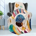 thumbnail image 4 of Carnival Soft Flannel Fleece Throw Blanket, Brazil National Fest Spring Welcoming Blossoms Samba Costume, Cozy Plush for Indoor and Outdoor Use, 50" x 70", Eggshell Pale Orange, by Ambesonne, 4 of 5