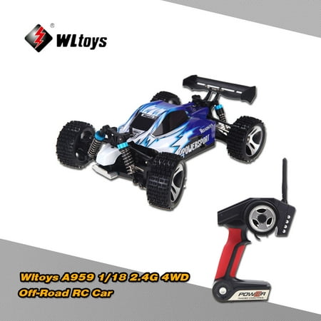 Wltoys A959 1/18 1:18 Scale 2.4G 4WD RTR Off-Road Buggy RC Car (Wltoys A959 Car; 1/18 Off-Road