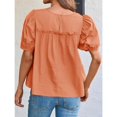 thumbnail image 3 of Summer Women Puffed Sleeve Tunic with A Waistband Casual T Shirt Loose Shirt, 3 of 5
