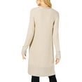 thumbnail image 2 of I-N-C Womens Metallic Trim Cuffed Cardigan Sweater, Beige, Large, 2 of 2