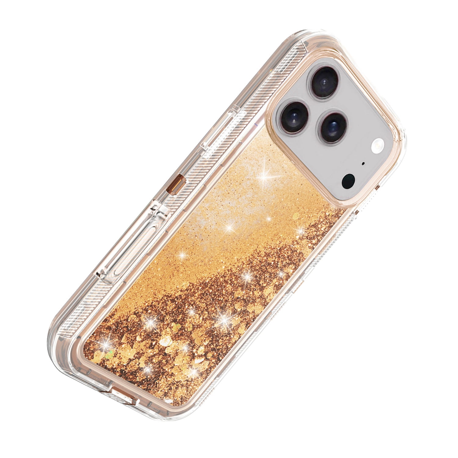 Crystal Glitter Floating Liquid Case for iPhone 17 Pro Max - Rose Gold