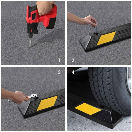Yescom 36 Premium Rubber Parking, Garage Floor Car Stops