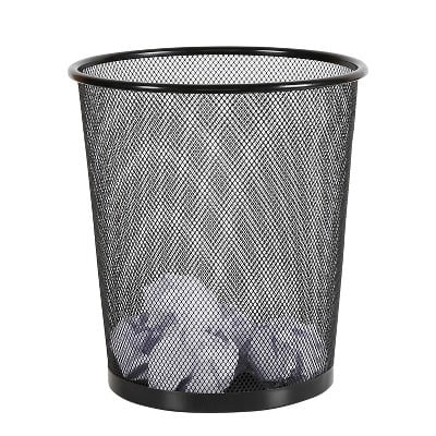 Mesh Waste Basket Black - Brightroom: Steel, 3 Gallon, Nonslip Base, Fingerprint-Resistant, Indoor Mesh Trash Can