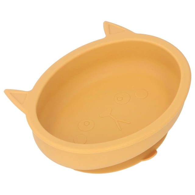 Cuenco de silicona con forma de gato de dibujos animados para bebés, cuenco con ventosa para niños, fiel a su promesa