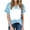 Light Blue, variant on Summer Tops for Women Tie Dye V Neck Short Sleeve Blouse Casual Loose Printed Tee Shirt, Coffee XXL