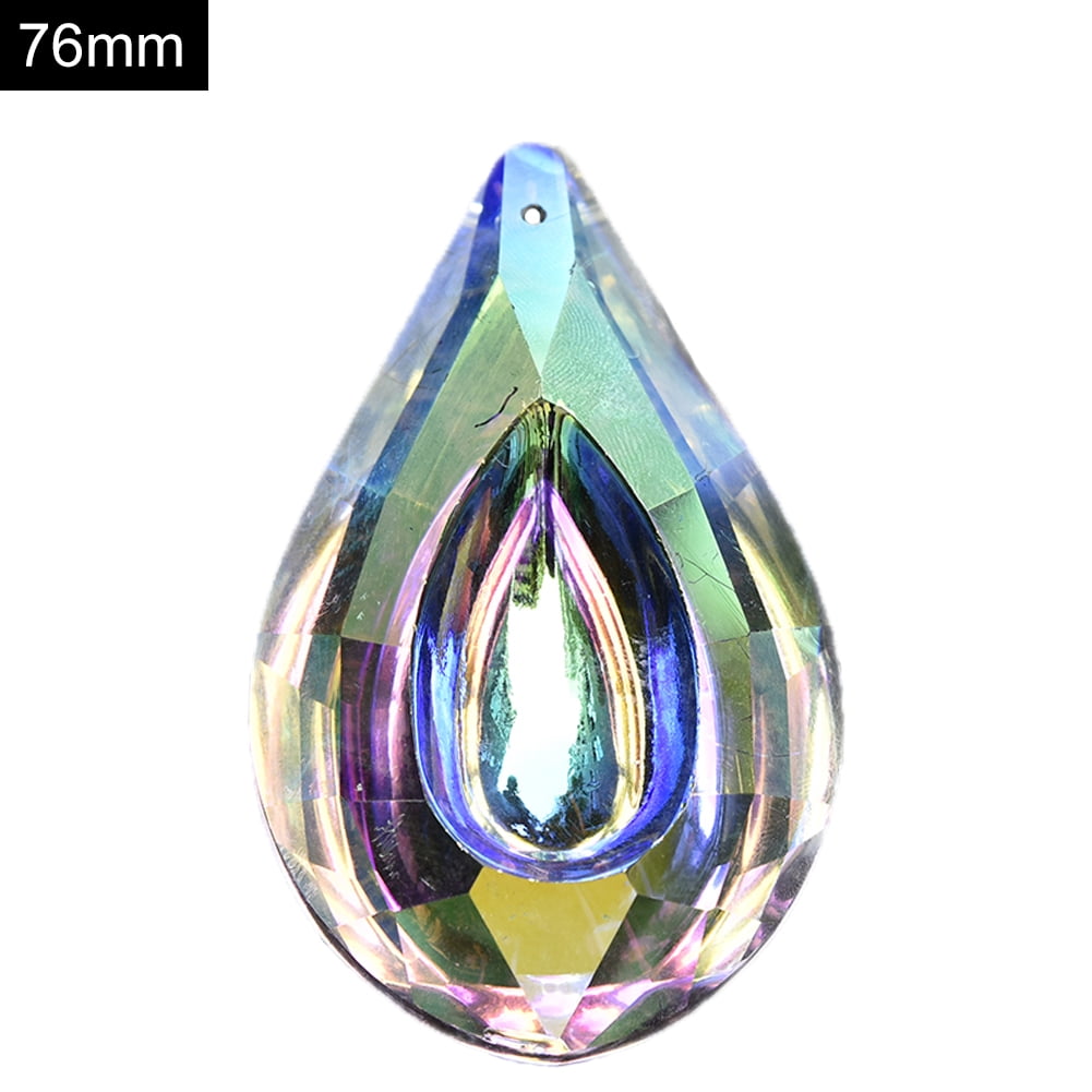 10pcs Pink Chandelier Glass Crystal Lamp Prisms Part Silver Pins Pendants 55MM 
