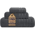 thumbnail image 1 of Canadian Linen Royale Towels, Pack of 3 (Bath, Hand, Face Cloth Set), Soft Absorbent Cotton Lightweight Quick Dry Towel for Home Spa Salon Gym, Dark Grey, 1 of 9