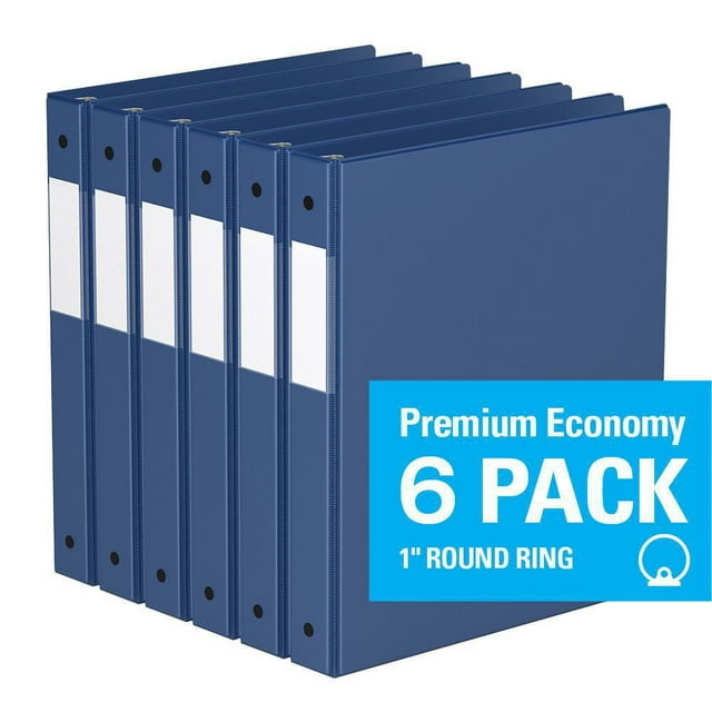 Davis Group, Premium Economy, Round Ring, Binder, 6 Pack, 1"