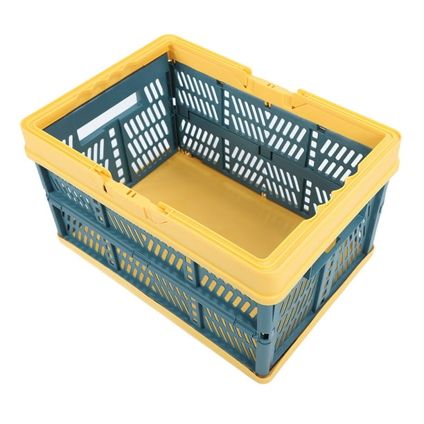 Cajas de almacenamiento plegables con asa, cestas plegables con asas, cestas de plástico plegables para la compra, cestas de plástico plegables para la compra, resistentes y duraderas