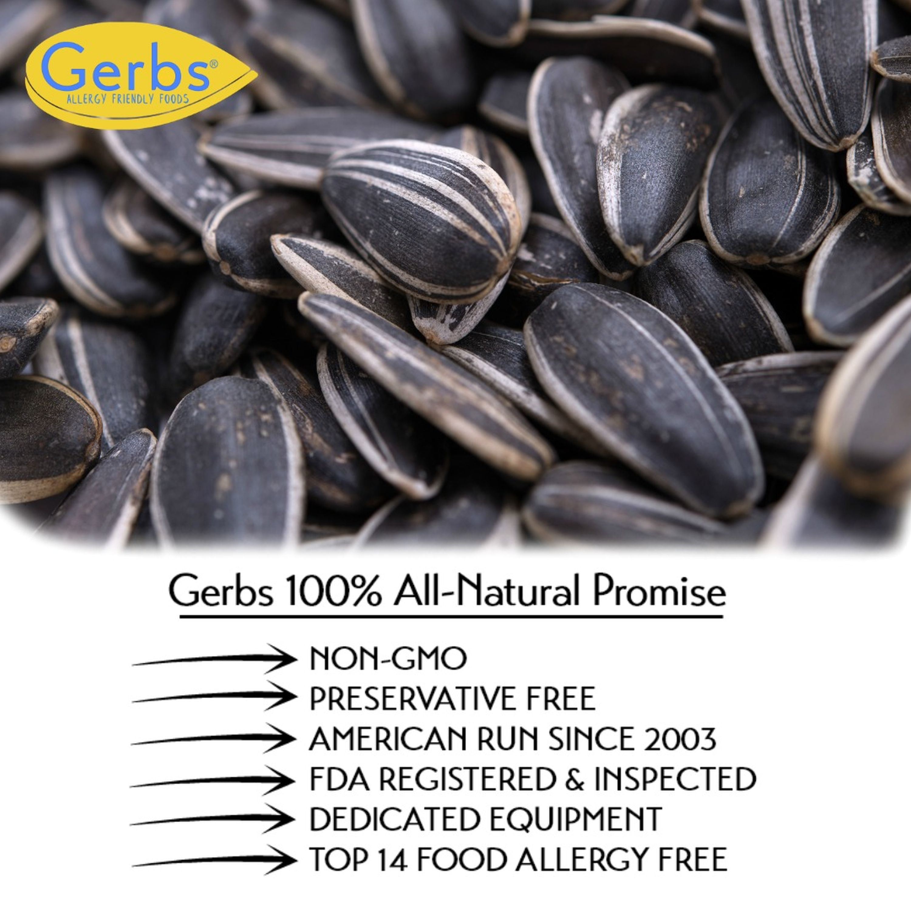 Lightly Sea Salted Sunflower Seed In Shell by Gerbs - 2 LBS - Top 14 Food Allergen Free & Non GMO - Dry Roasted