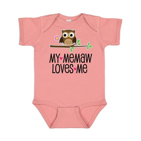 

Inktastic My Memaw Loves Me Girl Owl Gift Baby Girl Bodysuit