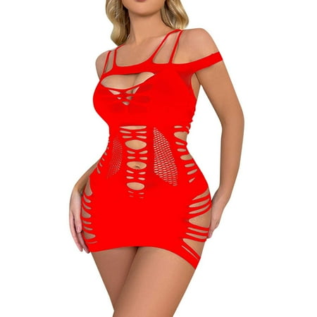 

Lingerie For Women Naughty Fashion Fishnet Jumpsuit Longsleeve Camisole Chemise Clubwear
