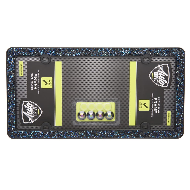 Auto Drive Black Iridescent Bling License Plate Frame photo 5