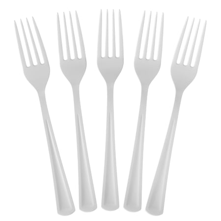 Exquisite Heavy Weight Disposable Plastic White Forks - 50 Count
