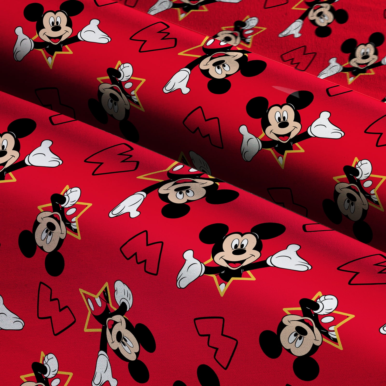 Springs Creative 44" x 36" Poplin Disney Mickey and Stars Precut Sewing & Craft Fabric
