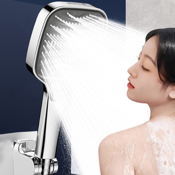 Accesorios de baño Cabezal de ducha en aerosol Ducha de mano presurizada Cabezal de ducha ajustable de ocho velocidades Cabezal de ducha Cabezal de ducha de plástico